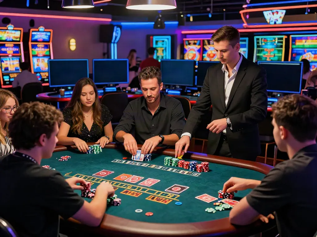 Engaged players enjoying live casino games at KU88, showcasing an exhilarating online gambling atmosphere.