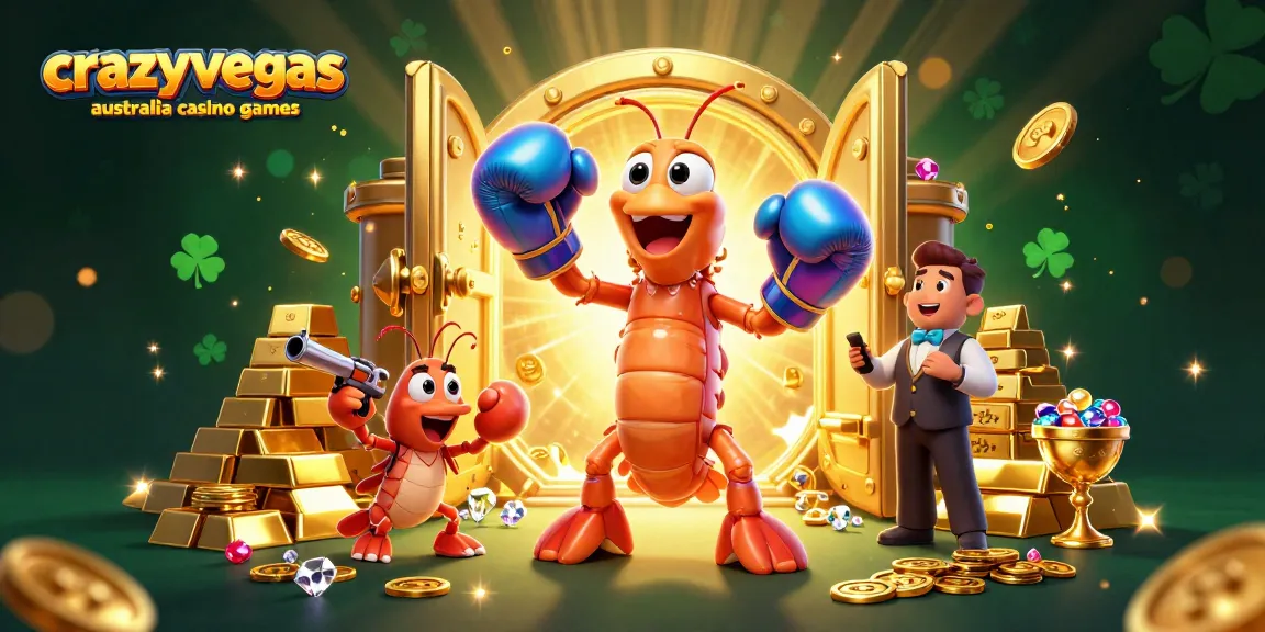Experience thrills with crazyvegas australia casino games through vibrant 3D cartoon characters in a dynamic scene.